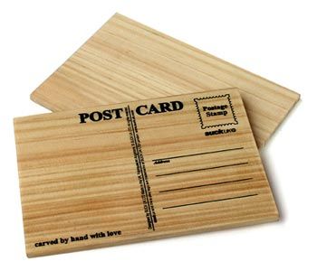 Persönliche Holzpostkarte zum schnitzen